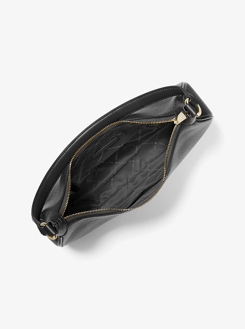 Cora Large Pebbled Leather Shoulder Bag in BLACK | Michael Kors