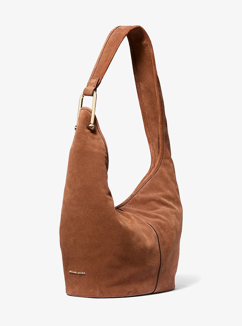 Sonny Medium Suede Shoulder Bag in LUGGAGE | Michael Kors