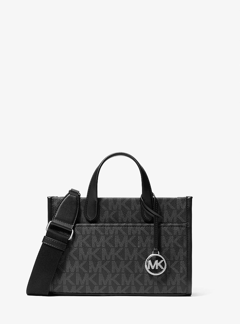 Borsa messenger Gigi piccola con stampa logo in NERO | Michael Kors