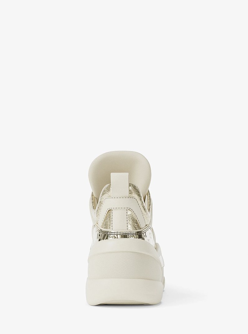 Olympia Mixed-Media Trainer in PALE GOLD | Michael Kors