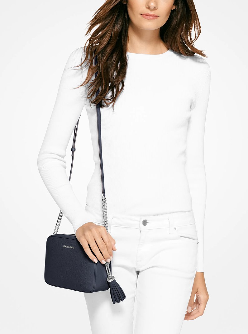 Sac &agrave; bandouli&egrave;re Ginny en cuir in BLEU MARINE | Michael Kors