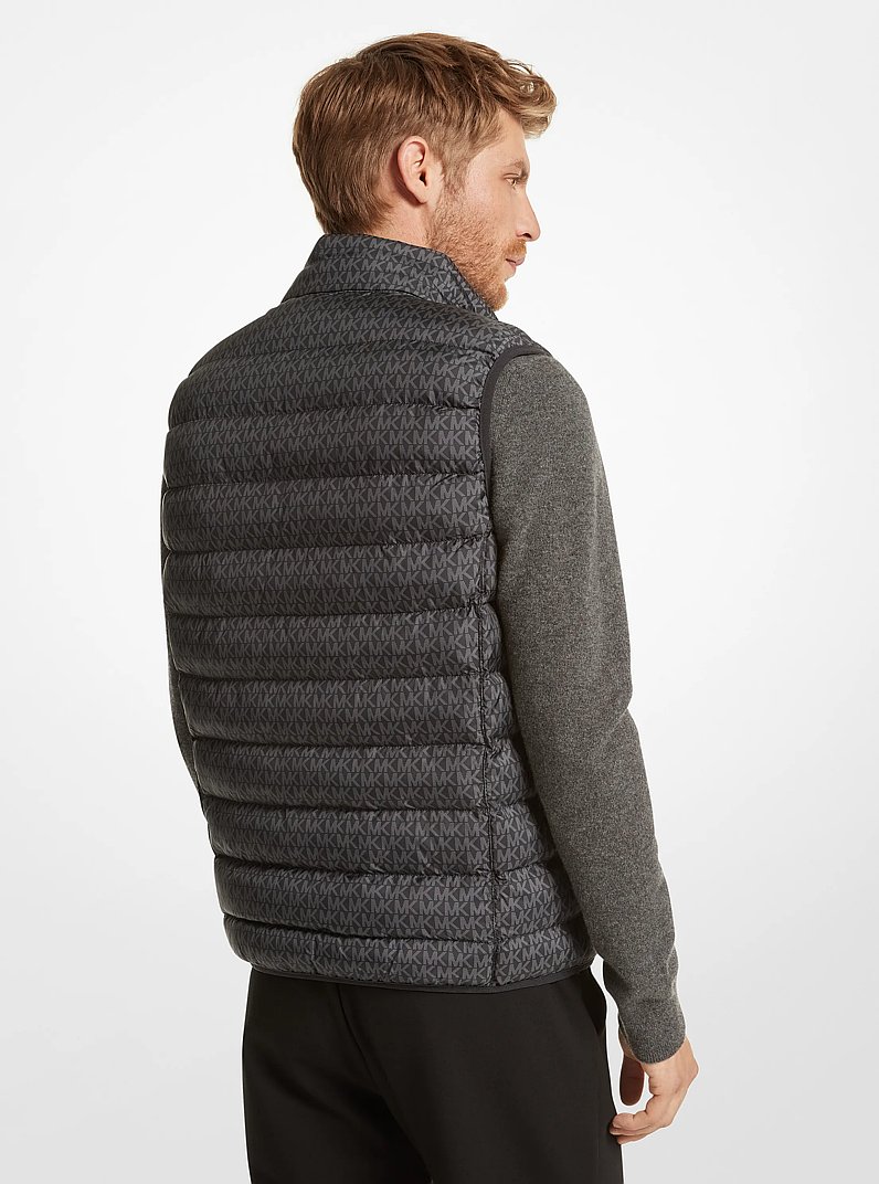 Logo Quilted Vest in BLACK | Michael Kors