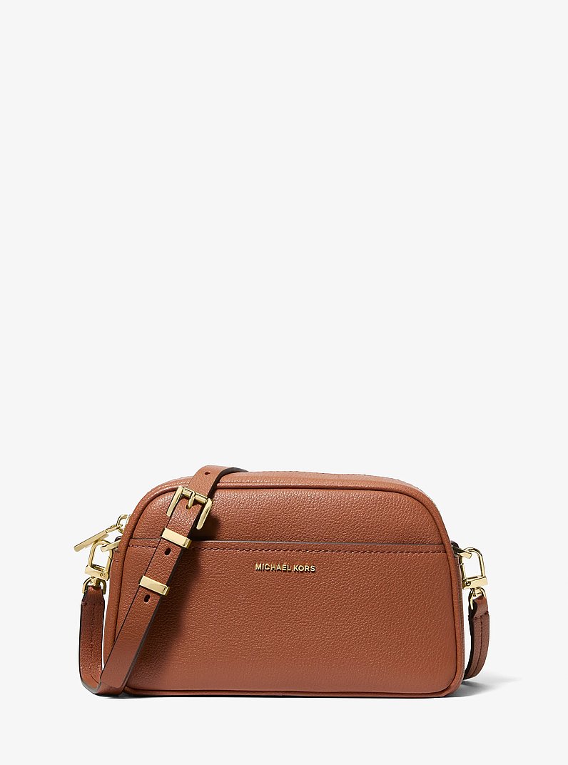 Jet Set Small Leather Camera Crossbody Bag in LUGGAGE | Michael Kors