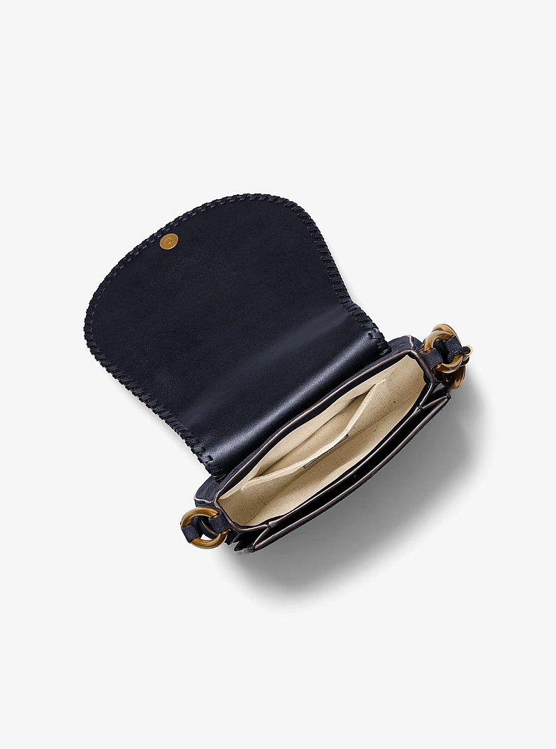 Josie Medium Whipstitched Suede Saddle Bag in DRESS BLUES | Michael Kors