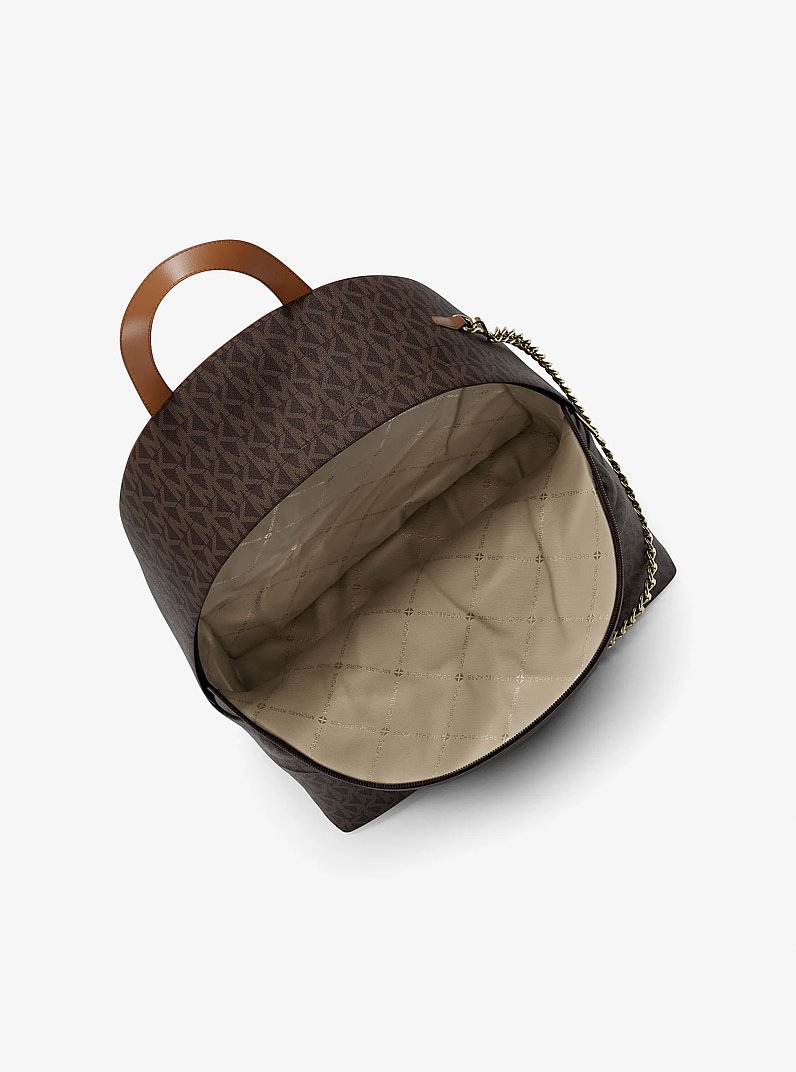 Slater Medium Signature Logo Backpack in BROWN | Michael Kors