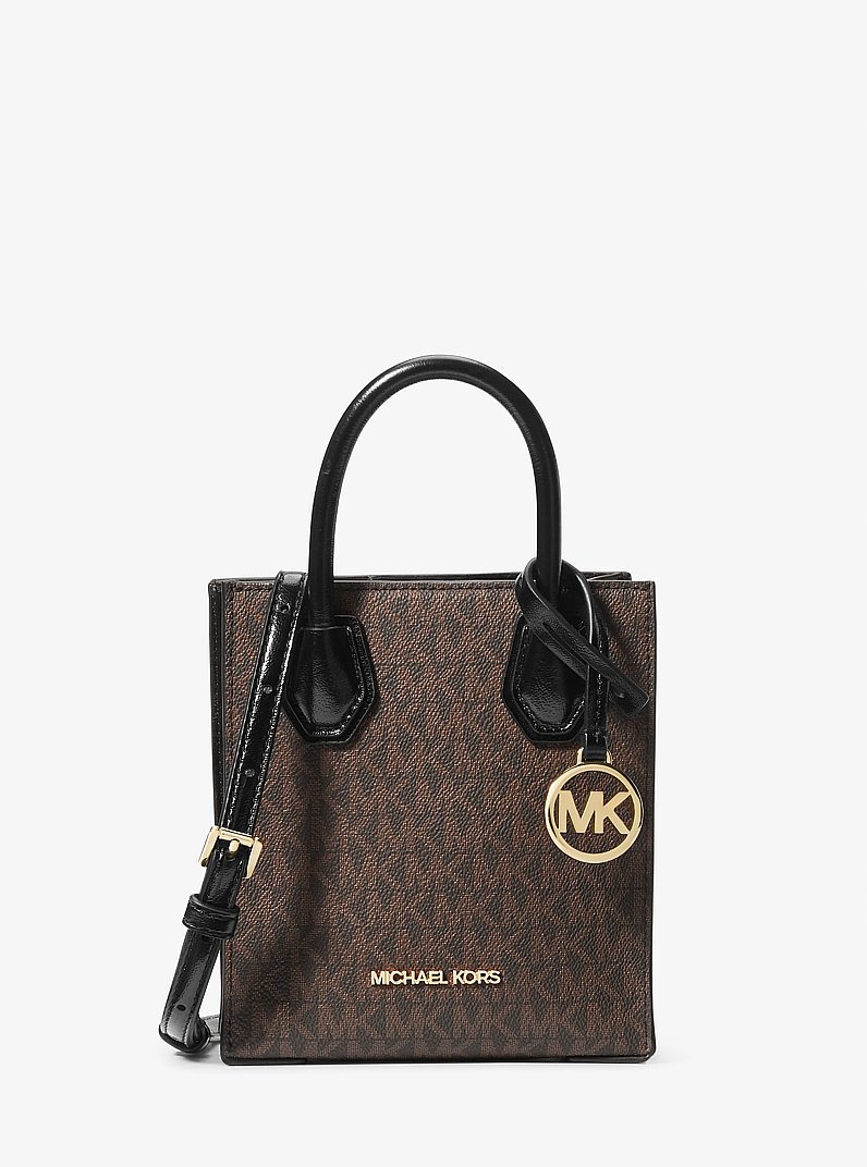 Mercer Extra-Small Signature Logo Crossbody Bag in BLACK | Michael Kors