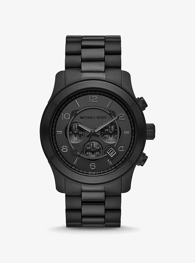 Oversized Runway Black-Tone Watch in BLACK | Michael Kors