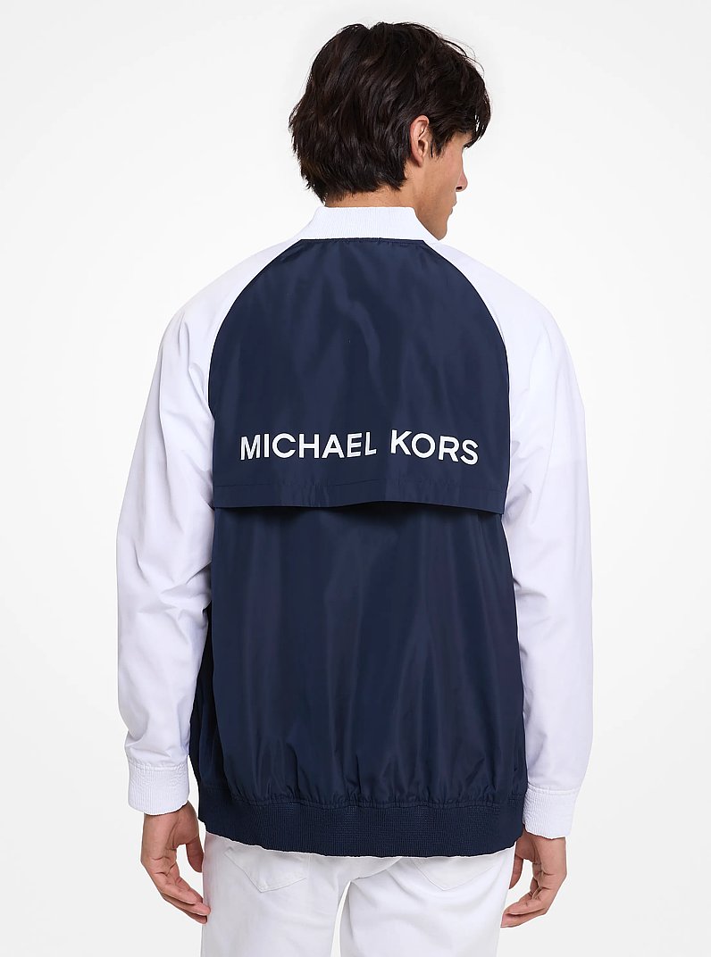 Logo Charm Windbreaker Jacket in MIDNIGHT | Michael Kors