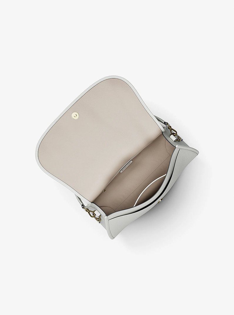 Wandelbare Messenger-Tasche Holmes Medium aus gekrispeltem Leder in EGGSHELL | Michael Kors