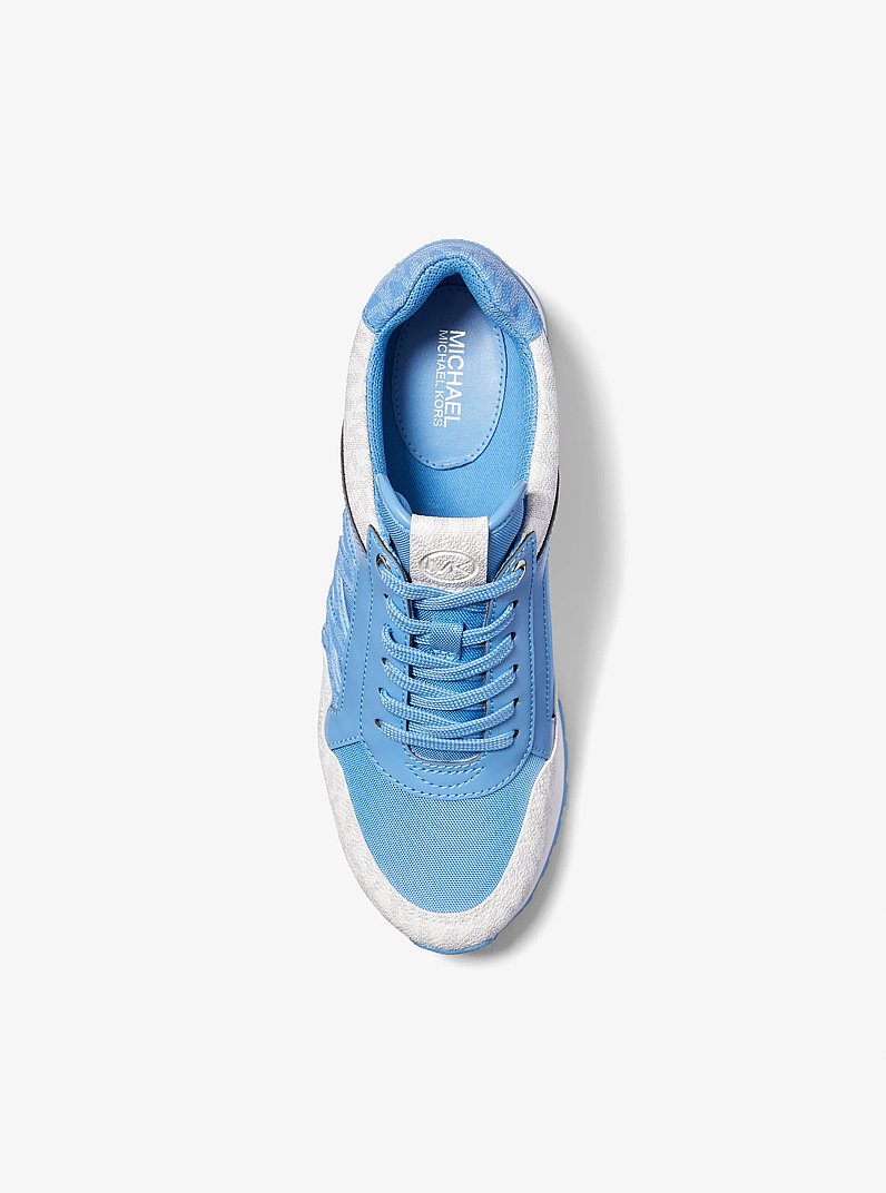 Maddy Two-Tone Signature Logo and Mesh Trainer in STH PACIFIC | Michael Kors