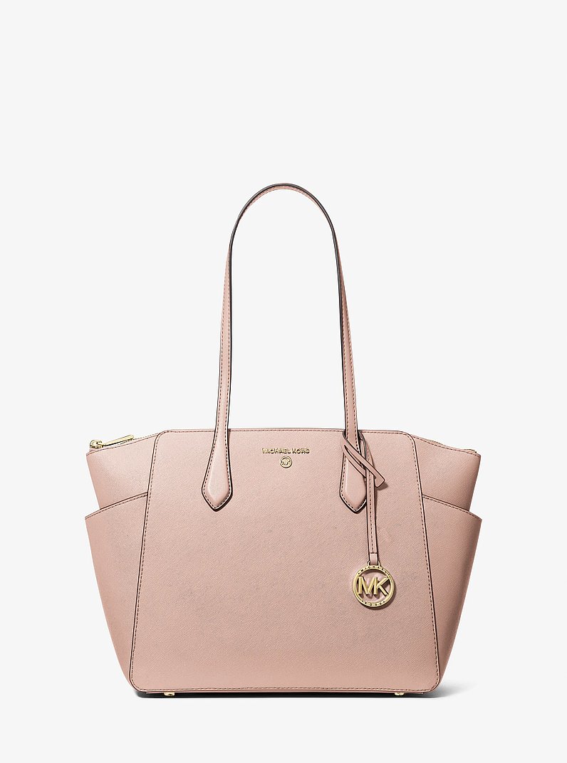 Sac fourre-tout Marilyn de taille moyenne en cuir Saffiano in ROSE P&Acirc;LE | Michael Kors