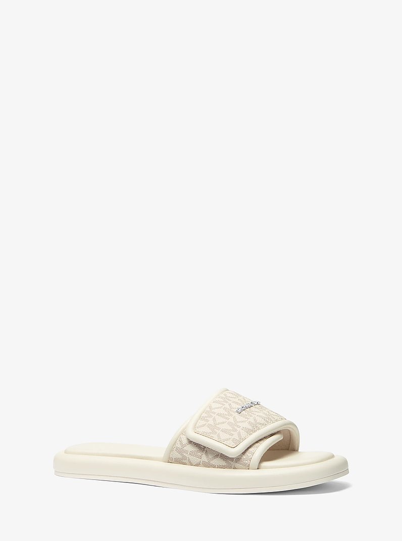 Suki Signature Logo Slide Sandal in VANILLA | Michael Kors