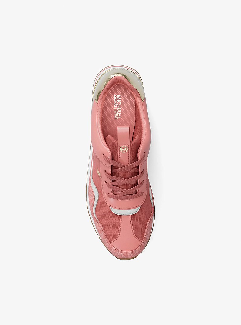 Raina Color-Block Mesh and Signature Logo Trainer in PRIMROSE | Michael Kors