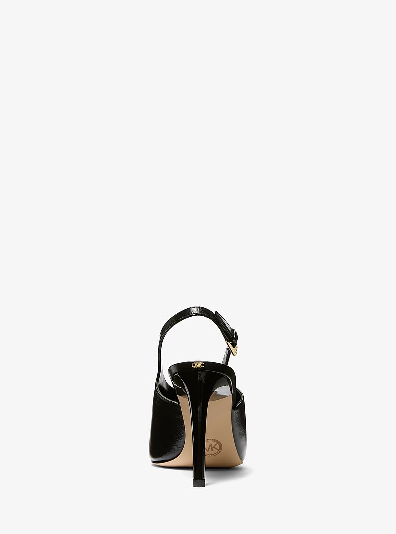 Kasia Leather Slingback Pump in BLACK | Michael Kors
