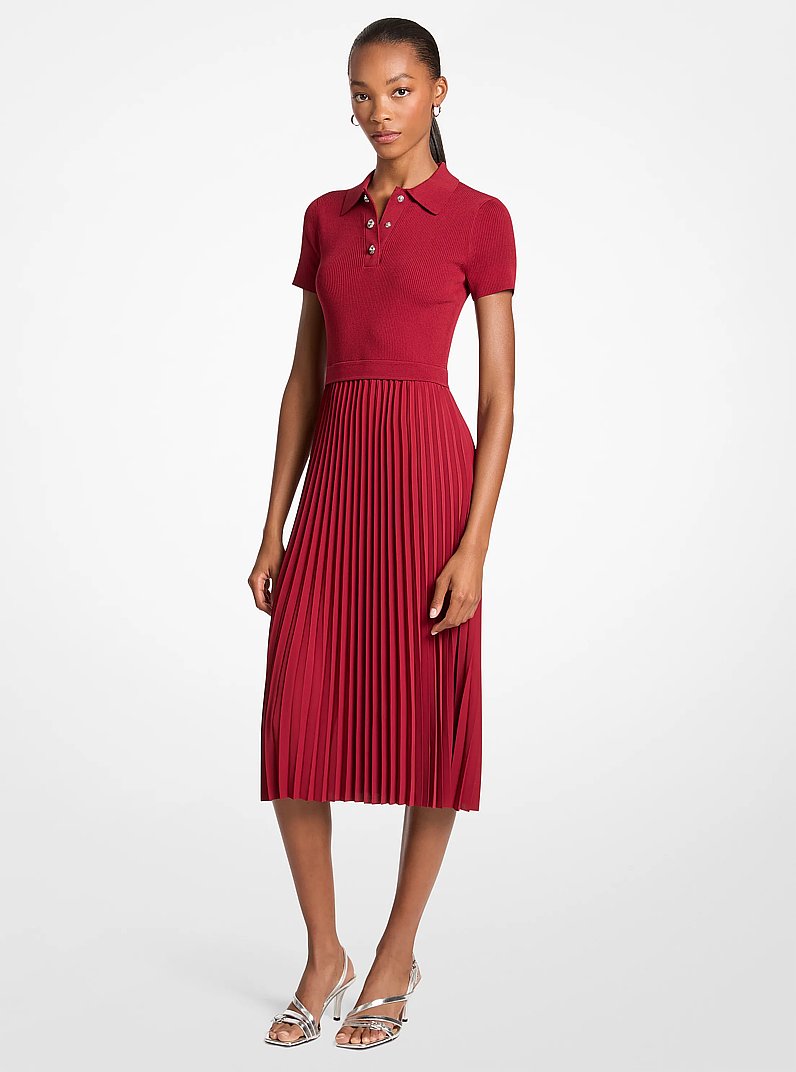 Woven Polo Midi Dress in GRANATE | Michael Kors