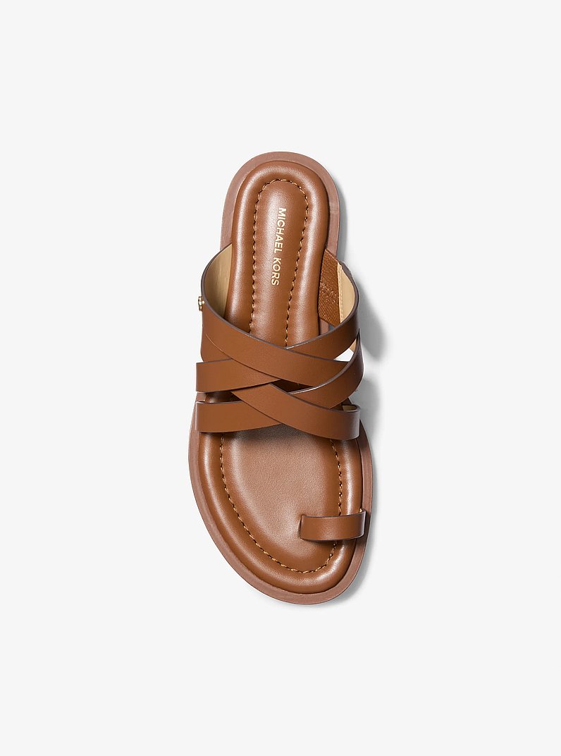 Nora Leather Sandal in LUGGAGE | Michael Kors