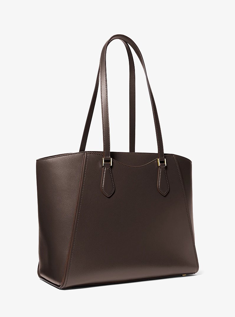 Taryn Large Leather Tote Bag in CHOCOLATE | Michael Kors