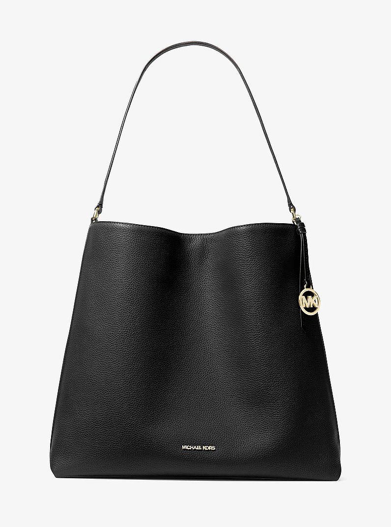 Sammy Large Pebbled Leather Hobo Shoulder Bag in BLACK | Michael Kors
