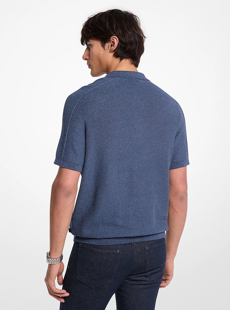 Cotton Moulin&eacute; Polo Shirt in DK CHAMBRAY | Michael Kors