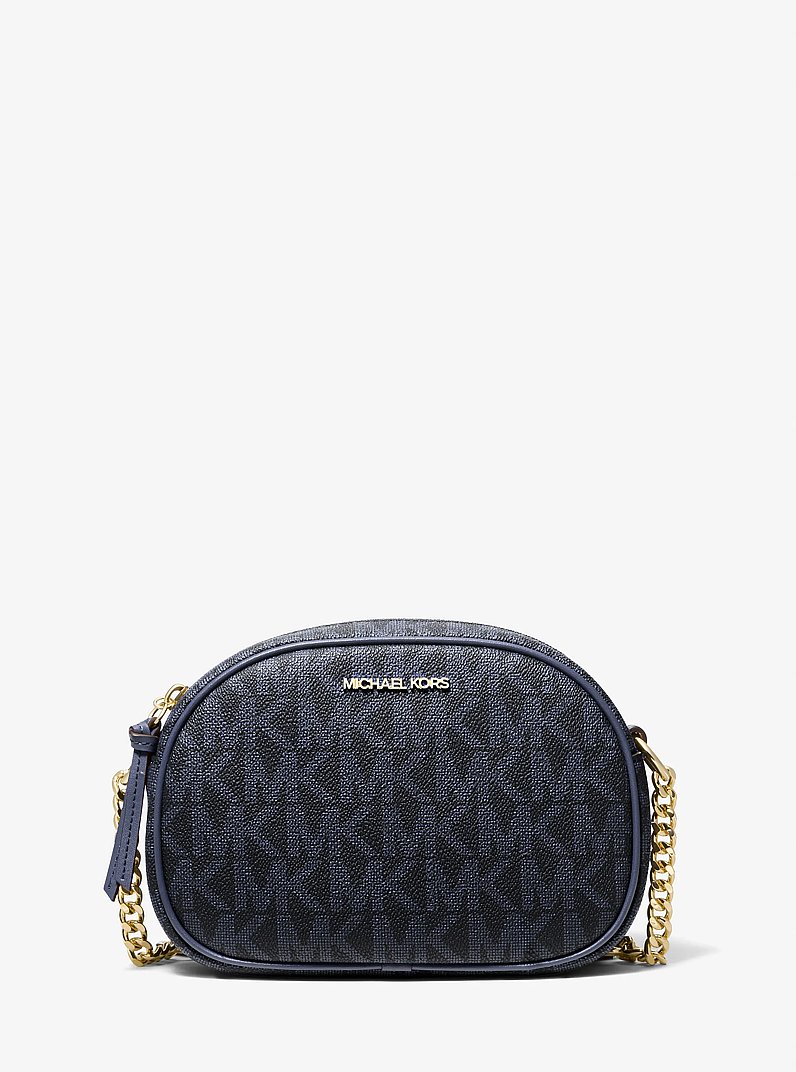 Ovale Umh&auml;ngetasche Jet Set Small mit Signature-Logomuster in ADMIRAL | Michael Kors