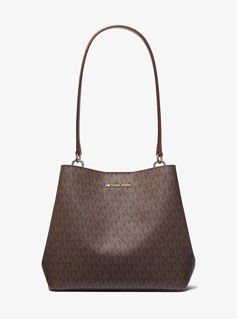 Bolso de hombro Pratt mediano con logotipo in MARR&Oacute;N | Michael Kors