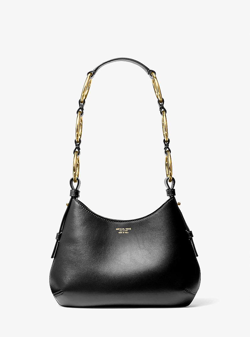 Bardot Mini Leather Hobo Shoulder Bag in BLACK | Michael Kors