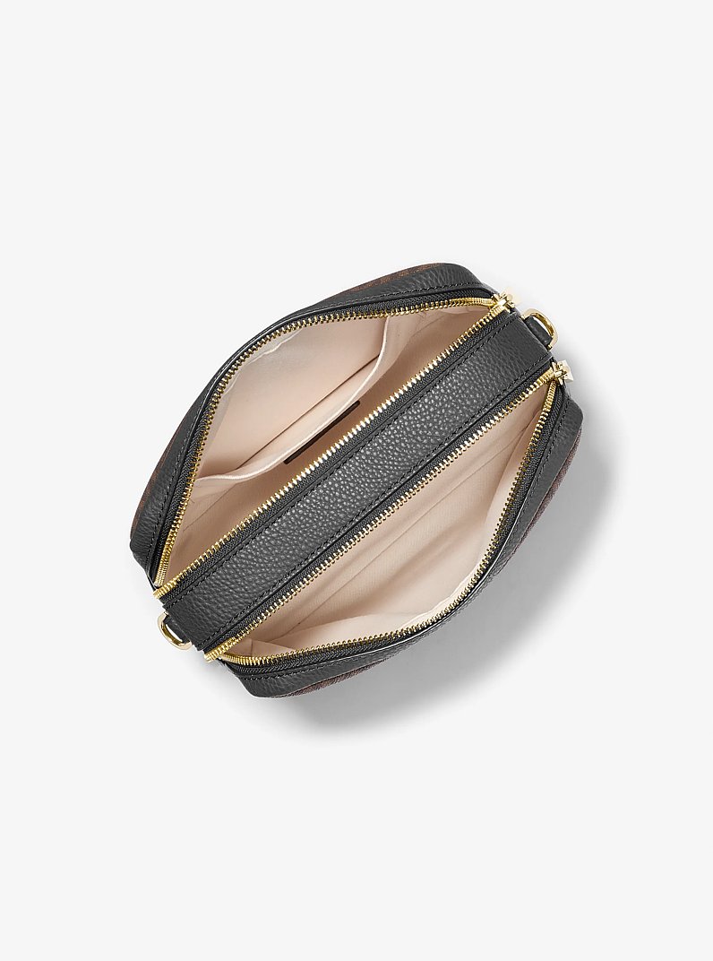 Bryant Medium Signature Logo Camera Crossbody Bag in BROWN/BLK | Michael Kors