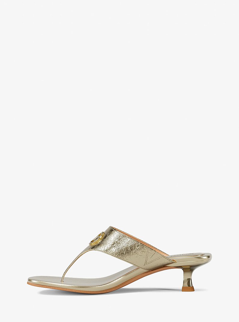 Anneka Metallic Thong Sandal in PALE GOLD | Michael Kors