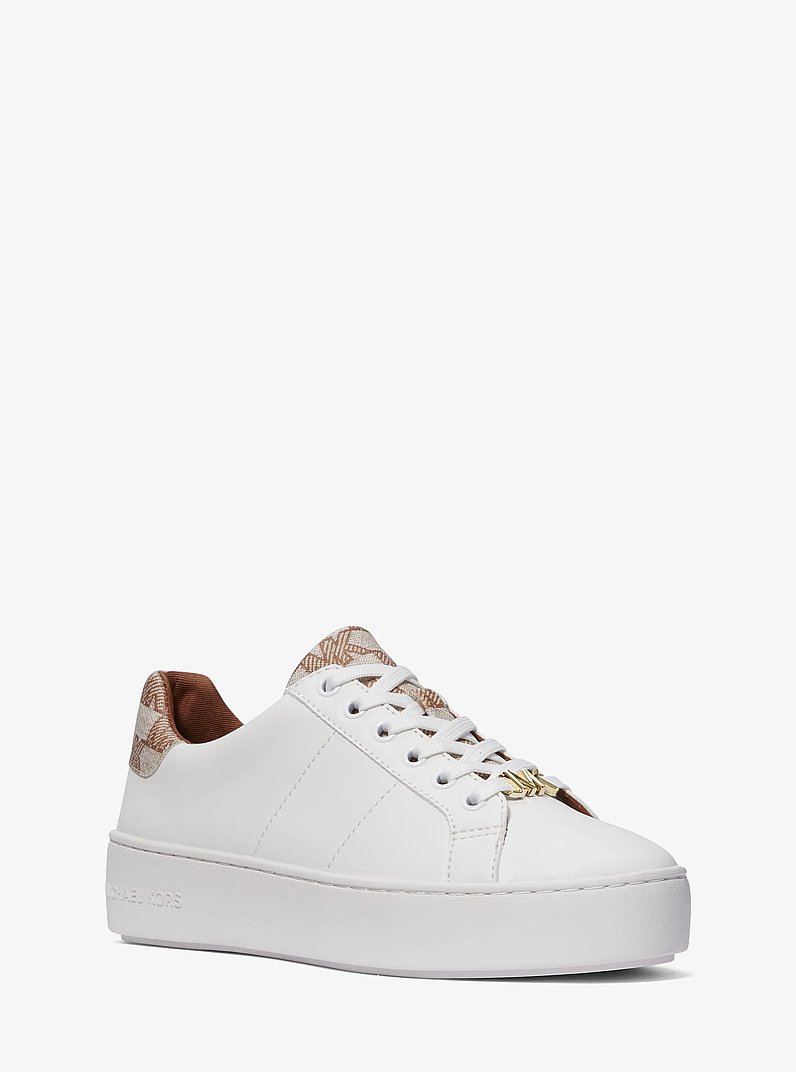 Poppy Logo Trim Sneaker in LT CREAM | Michael Kors