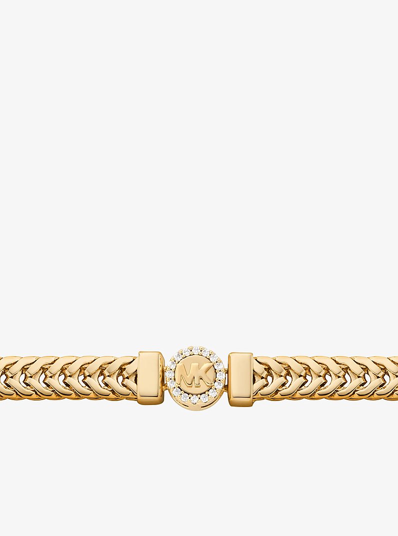 Pav&eacute; Logo Foxtail Chain Necklace in GOLD | Michael Kors