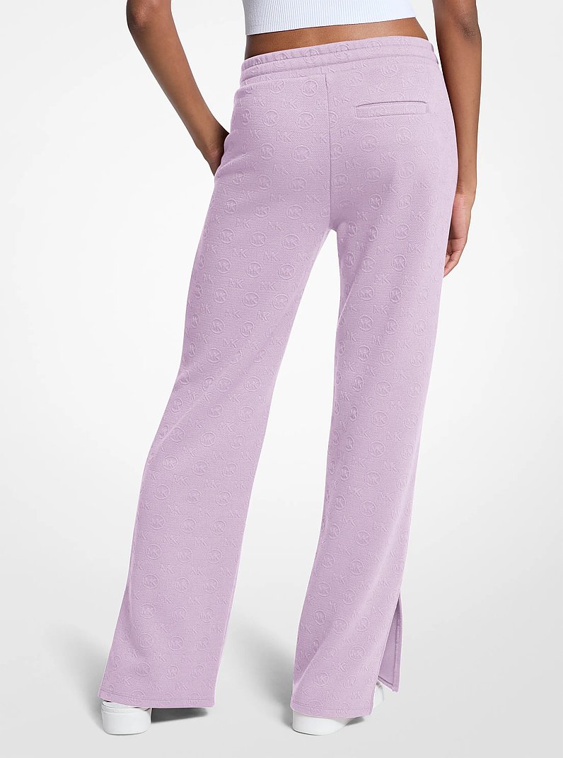 Pantalon tricot&eacute; en jacquard &agrave; logo in QUARTZ | Michael Kors
