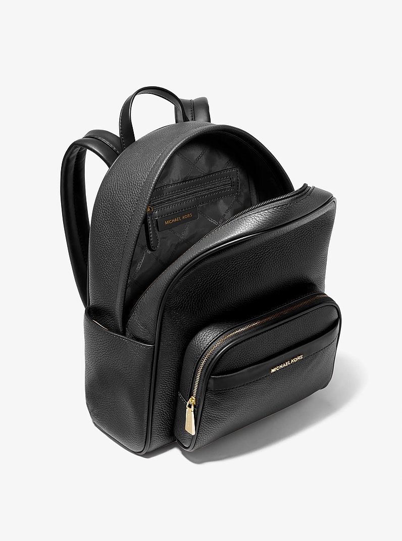 Bex Medium Pebbled Leather Backpack in BLACK | Michael Kors