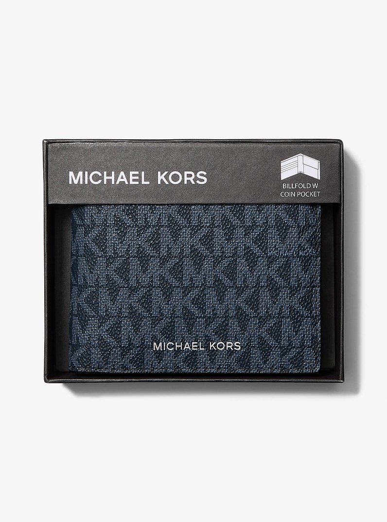 Cooper Logo Billfold Wallet With Coin Pouch in ADML/PL BLUE | Michael Kors