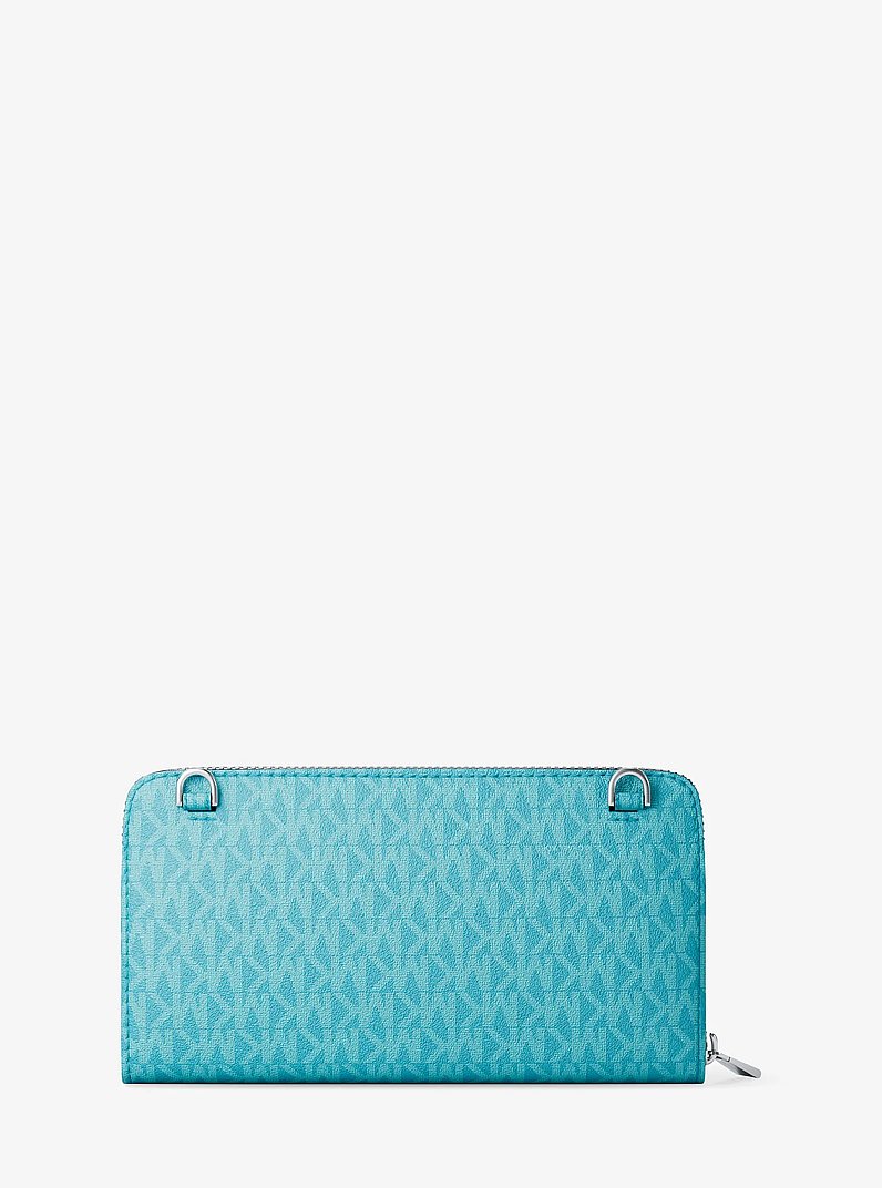 Borsa a tracolla continental Jet Set grande con logo in BLU MILOS | Michael Kors