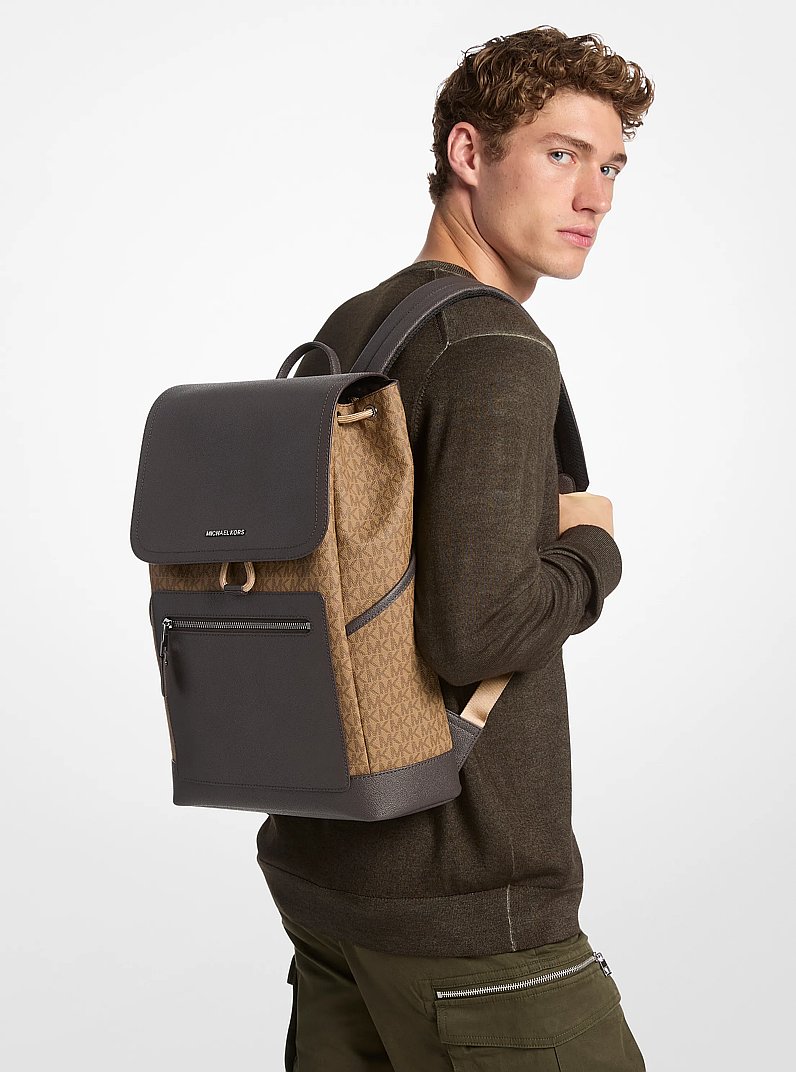 Hudson Signature Logo Backpack in HUSK | Michael Kors