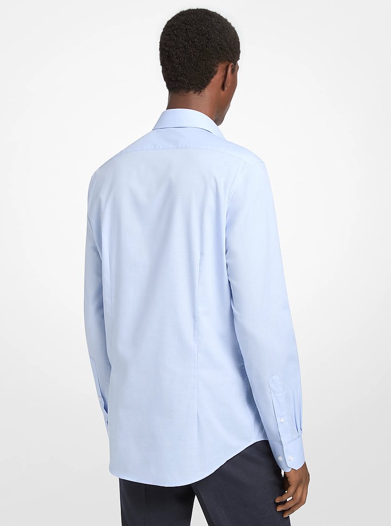 Camisa de vestir slim-fit de algod&oacute;n el&aacute;stico in AZUL CLARO | Michael Kors