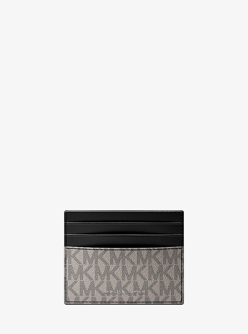 Porta carte di credito Hudson con stampa logo in NICHEL | Michael Kors