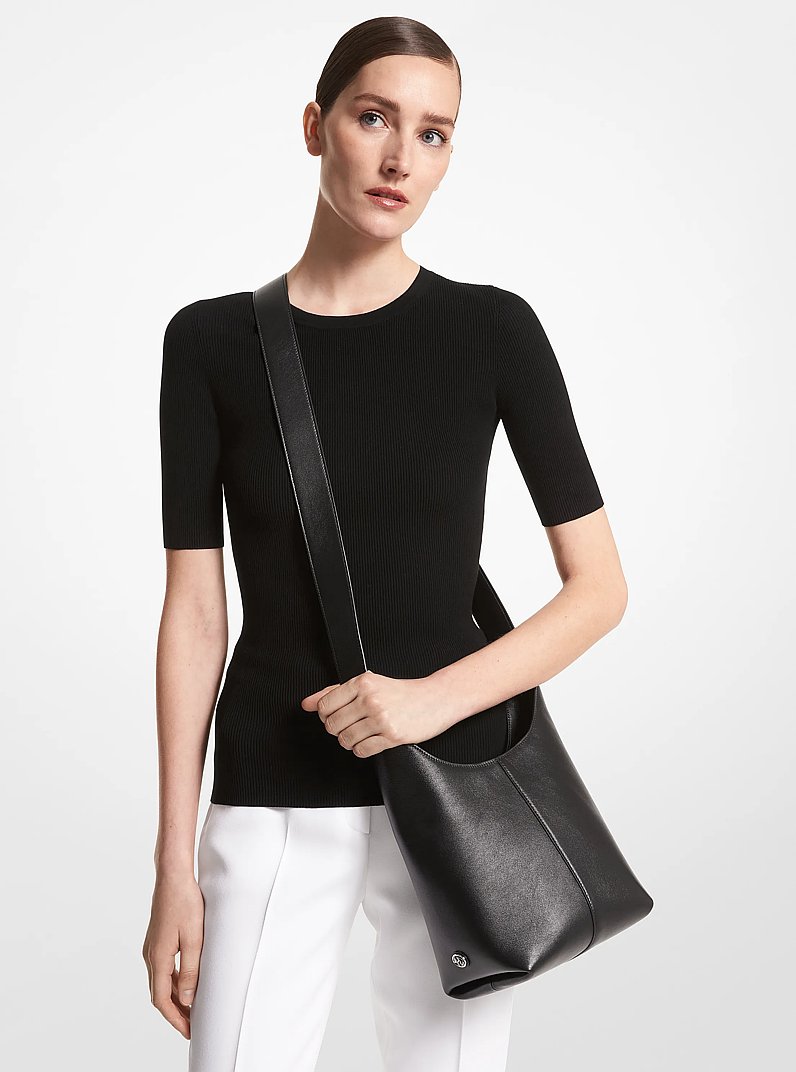 Borsa hobo Dede mini in pelle in NERO | Michael Kors
