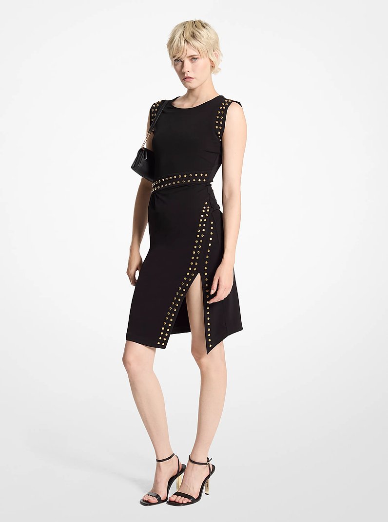 Studded Matte Jersey Dress in BLACK - Sale | Michael Kors [US]
