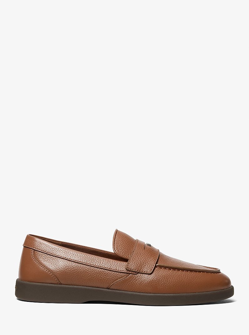 Wesley Pebbled Leather Loafer in LUGGAGE | Michael Kors