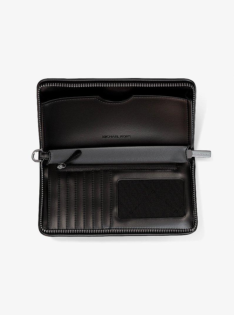 Jet Set Travel Large Striped Logo Jacquard Smartphone Wristlet in