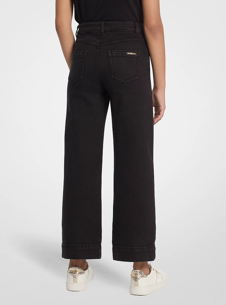 Grommeted Whipstitch Jeans in BLACK | Michael Kors