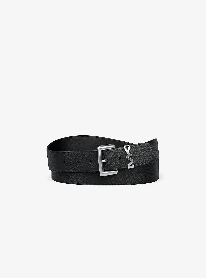 Pebbled Leather Belt in NOIR | Michael Kors