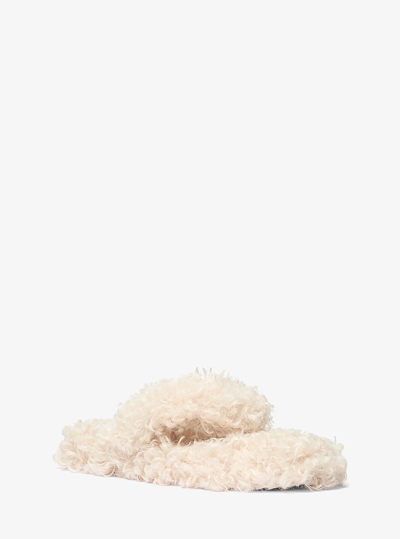 Alani Faux-Fur Flip Flop in NATURAL | Michael Kors