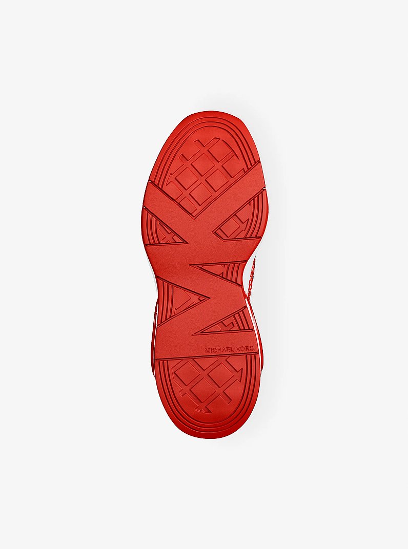 Toni Mixed-Media Sneaker in CRIMSON | Michael Kors