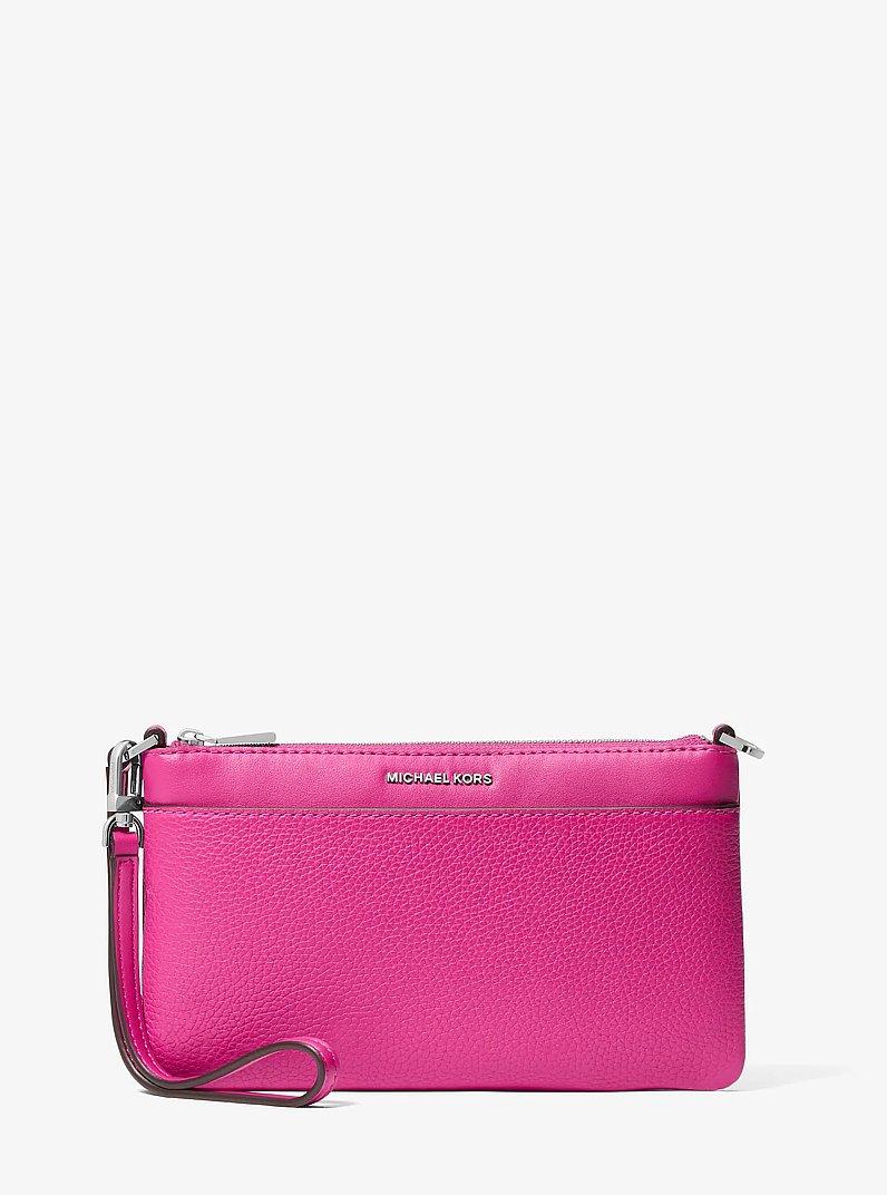 Wandelbare Handgelenktasche Jet Set Medium aus gekrispeltem Leder in HIMBEERE | Michael Kors