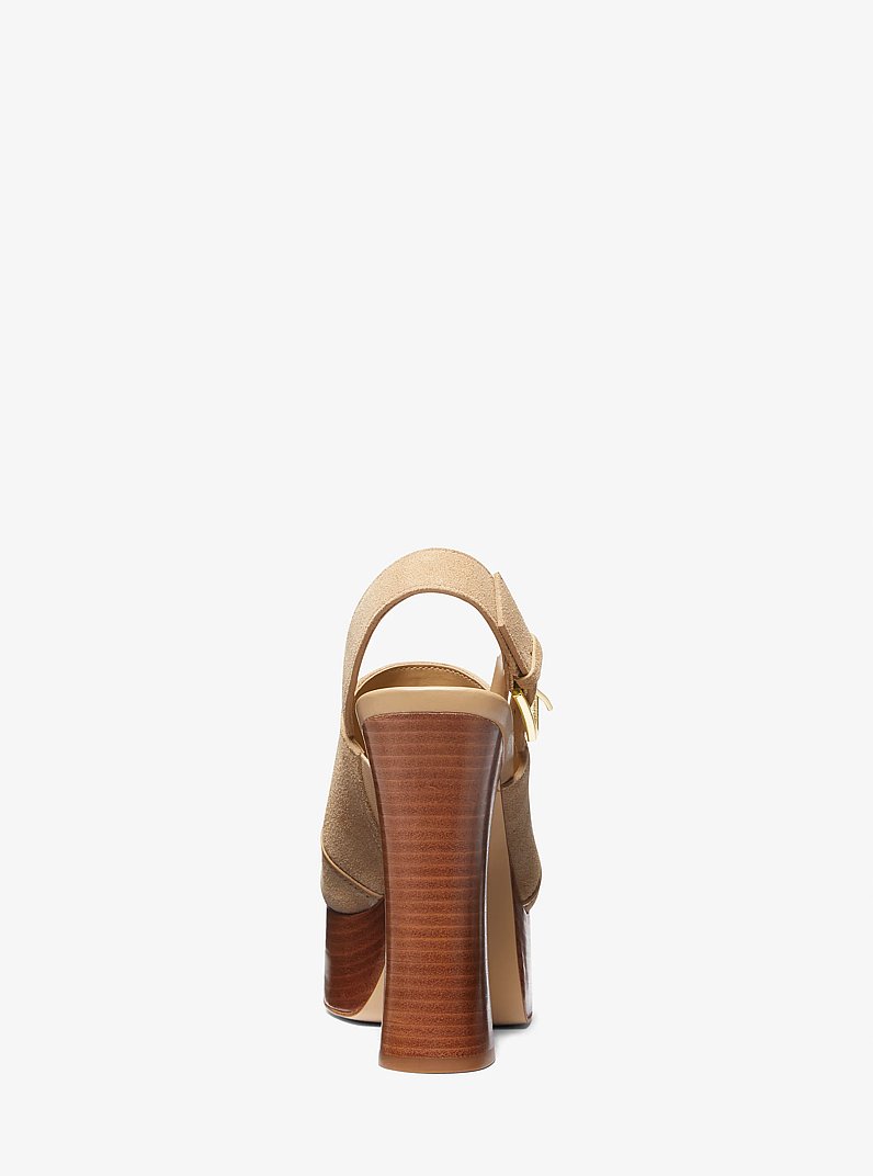 Rye Suede Platform Sandal in CAMEL | Michael Kors