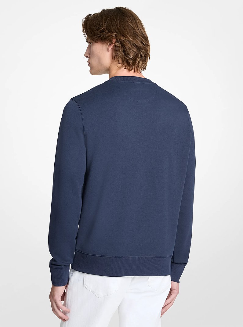 Chandail &agrave; encolure ras-de-cou en m&eacute;lange de coton &agrave; logo in MINUIT | Michael Kors