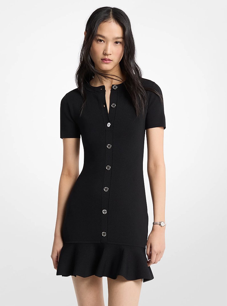 Vestido de punto abotonado in NEGRO | Michael Kors