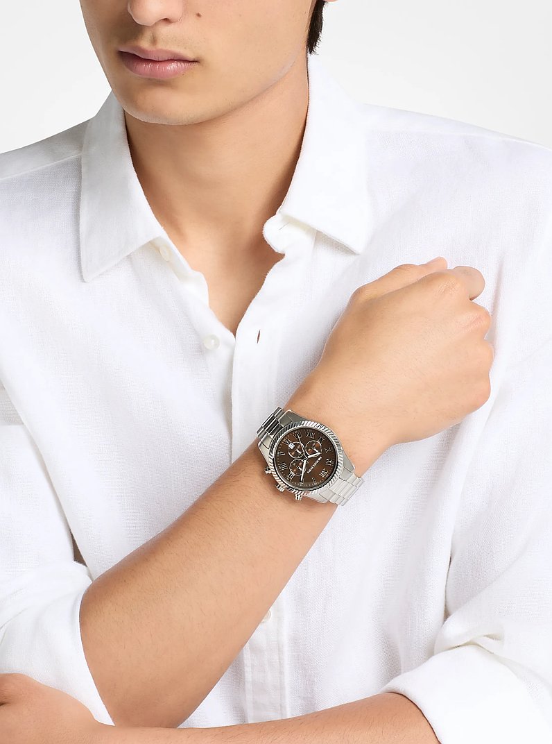 &Uuml;bergro&szlig;e Armbanduhr Lexington im Silberton in SILBERTON | Michael Kors